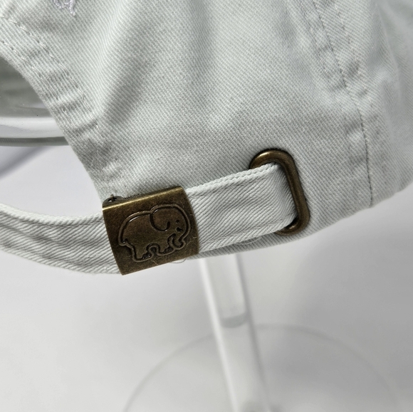 IVORY ELLA MINT GREEN BASEBALL HAT CAP WHITE EMBROIDERY ELEPHANT WOMEN OS COTTON - Picture 6 of 12